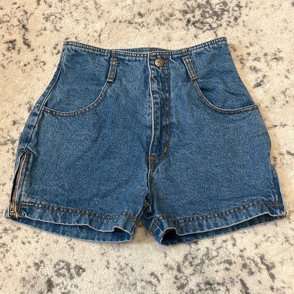 Vintage Helen Jeans Side Zip Jean Shorts